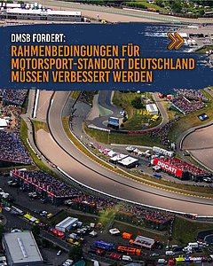 Rennstrecke Sachswnring mit den Worten: "DMSB fordert: Rahmenbedingungen für Motorsport-Standort Deutschland müssen verbessert werden"