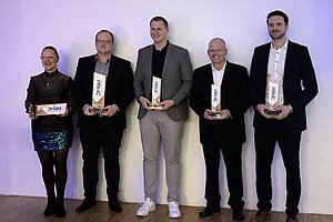 Sieger DRSM: Die Top 5 platzierten der Deutschen Rennslalom Meisterschaft 2025 (v.l.: Claudia Pawloska, Florian BodinZack Zack Slalom Team , Michael Thurner, Lars Bröker, Jannik Sanin)