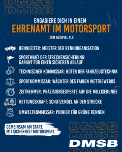 Engagiere dich in einem Ehrenamt im Motorsport, DMSB
