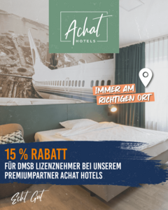 15 % Rabatt für DMSB Lizenznehmer bei unserem Premiumpartner ACHAT Hotels