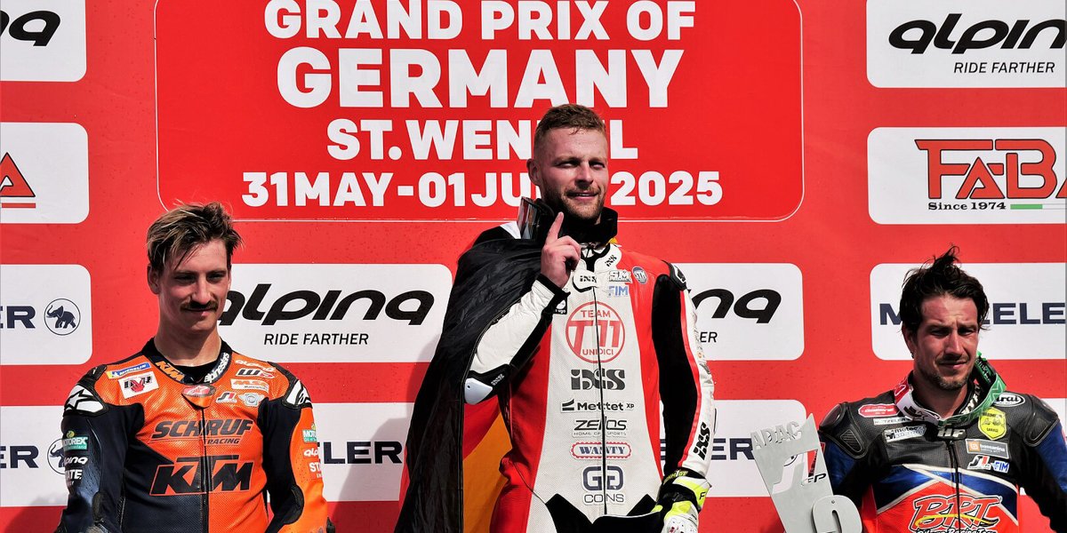 Supermoto IDM St. Wendel 2025, GP of Germany, Podium mit Marc Reiner Schmidt