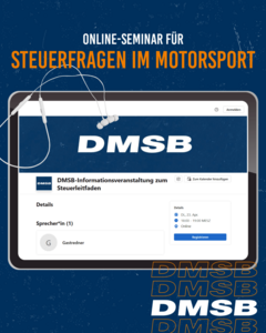 Online-Seminar für Steuerfragen im Motorsport