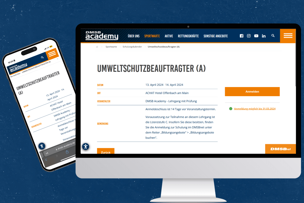 Umweltschutzbeauftragter A auf der DMSB Academy Seite