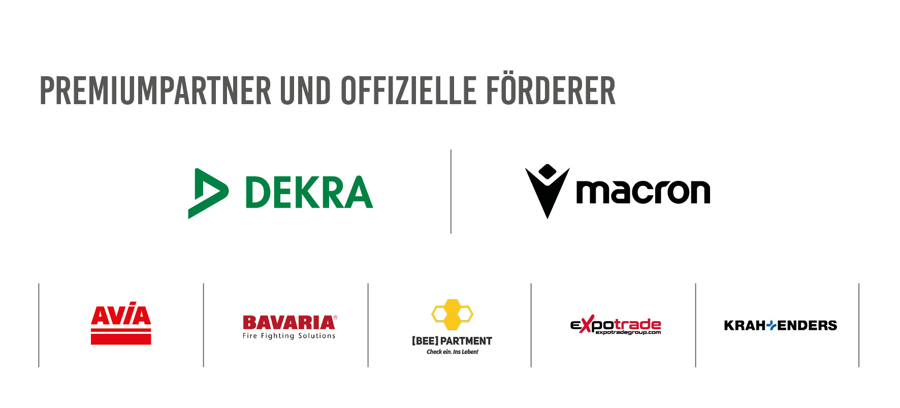 Premiumpartner und Offizielle Förderer des DMSB mit Logos